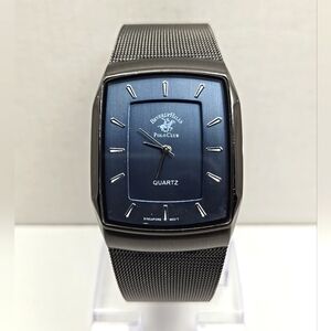 Beverly Hills Polo Club 53303 Mens Watch Quartz New Battery Stainless Steel